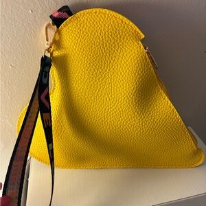 Yellow Textured Women's Bag